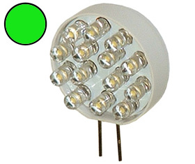 Bi-Pin G4 LED Lamp, 12V Green
